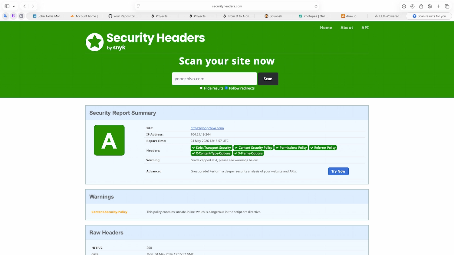 From D to A on securityheaders.com — what each header actually does